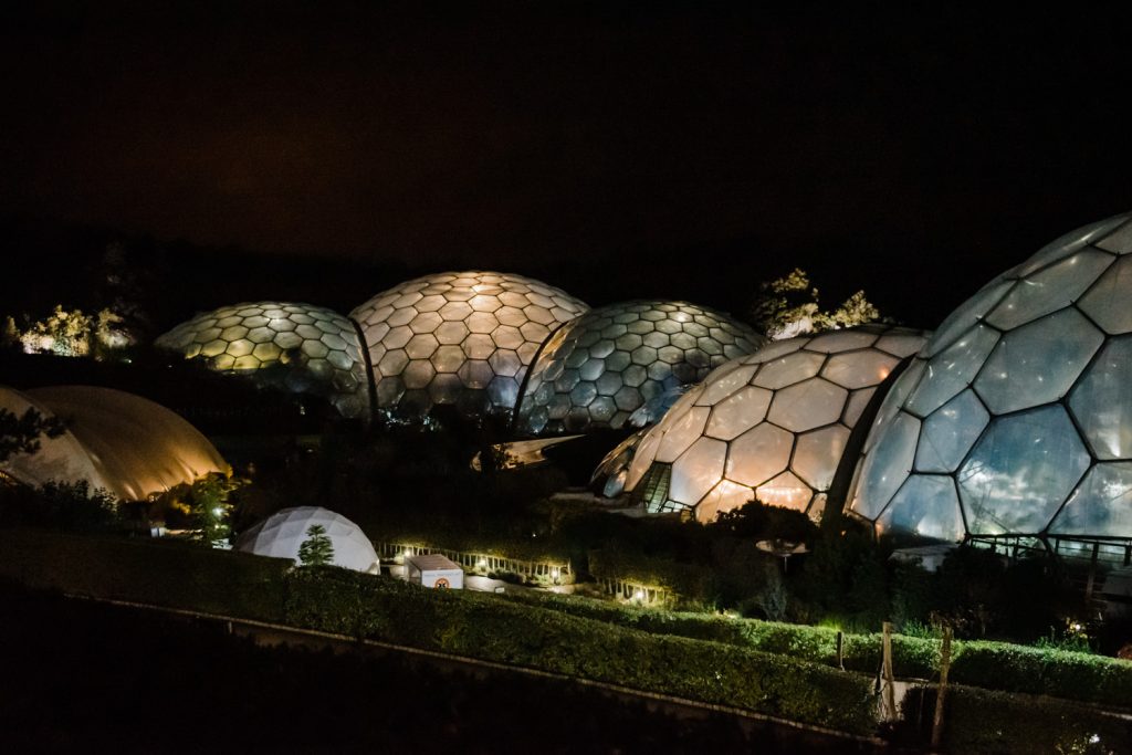 The Eden Project Biomes at night